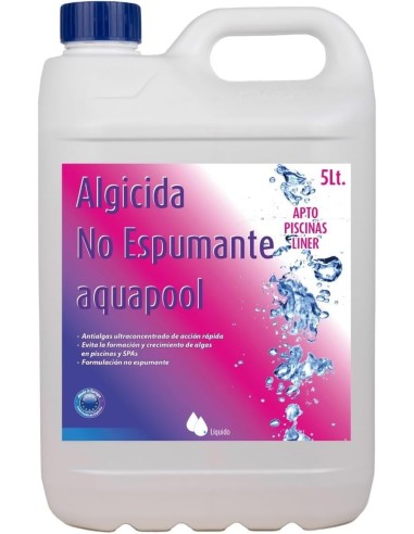 Algicida no espumante aquapool para piscina