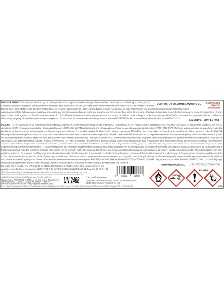 COMPACTO 5 ACCIONES AQUAPOOL (200 gr)