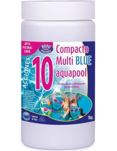 Cloro compacto multi blue 10 acciones Aquapool para la limpieza y mantenimiento de tu piscina