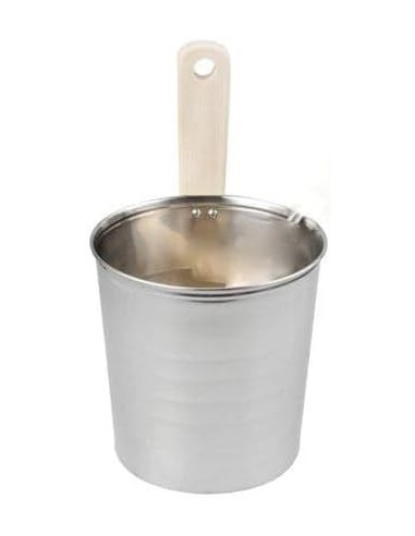 CUBO SAUNA INOX 5L CON MANGO MADERA