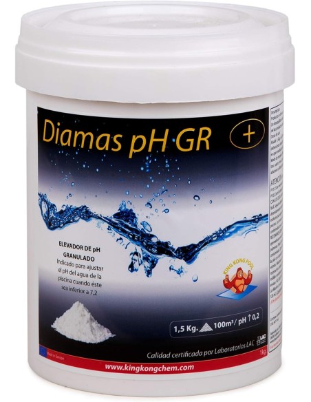 Diamas pH granulado producto que eleva el pH y que sirve para para ajustar el pH del agua de tu piscina.