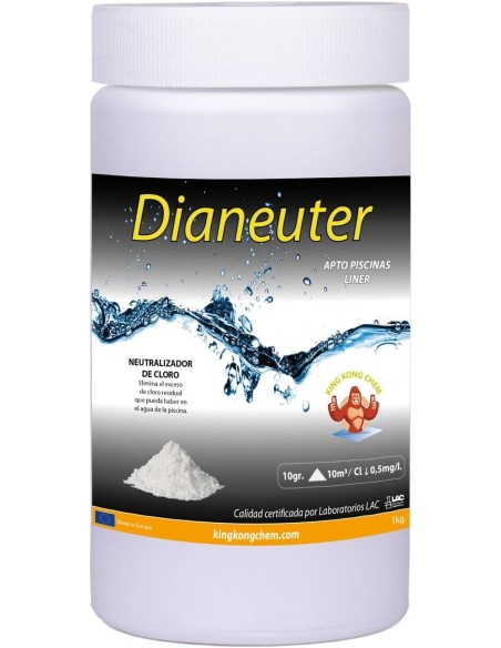 Dianeuter producto que elimina el exceso de cloro residual en el agua de la piscina.