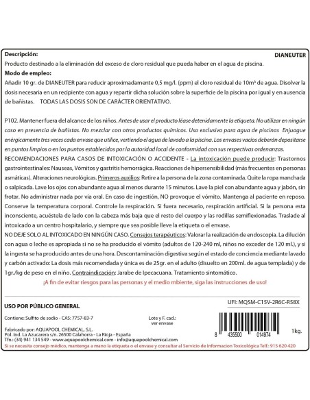 DIANEUTER Neutralizador de cloro