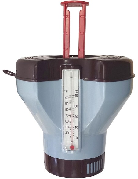 DOSIFICADOR FLOTANTE GRANDE CON TERMÓMETRO AVISADOR AQUAPOOL