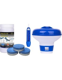 Kit completo de cloro para piscinas pequeñas.