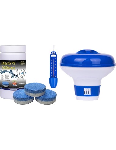 Kit completo de cloro para piscinas pequeñas.