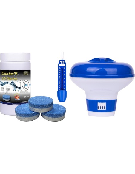 Kit completo de cloro para piscinas pequeñas.