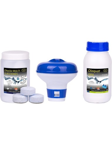 Kit de cloro para piscinas pequeñas.