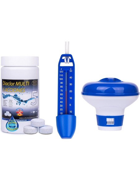 Kit de cloro para piscinas pequeñas.