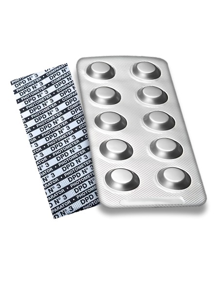 Reactivo DPD 3 para fotómetro que mide el cloro total y el cloro unido del agua de tu piscina.