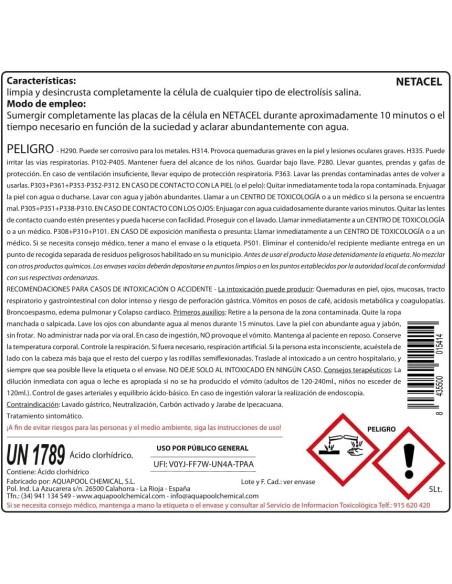NETACEL Limpiador Desincrustante (clorador salino)