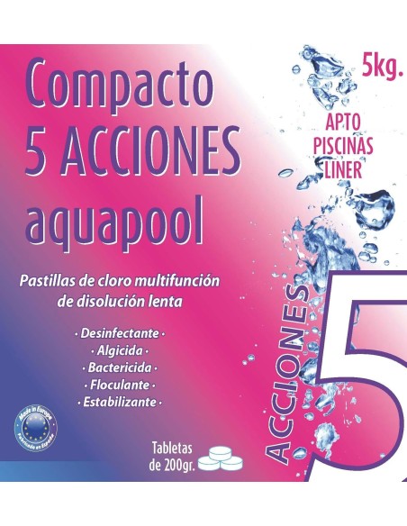 PACK 2 UDS COMPACTO 5 ACCIONES AQUAPOOL 10 KG (200g 2x5kg)