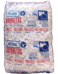 Pastisal sal para descalcificador "sal tipo pastillas" Polasal saco 25 kg.