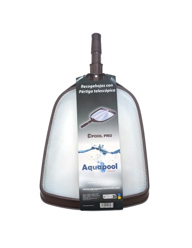 Recoge hojas con pértiga telescópica Aquapool Pro para limpieza piscina.