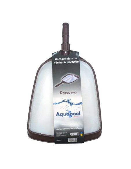 Recoge hojas con pértiga telescópica Aquapool Pro para limpieza piscina.