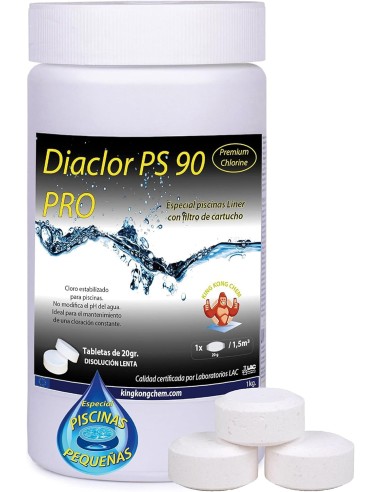 Diaclor PS 90 PRO pastillas de cloro sin floculante para tu piscina.