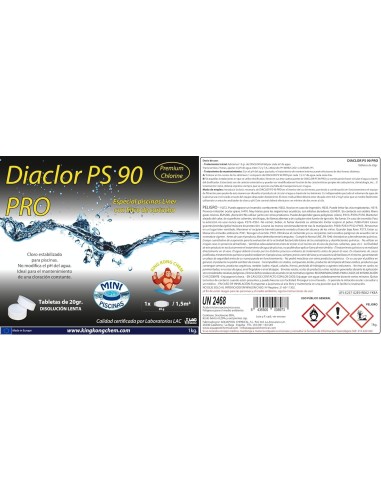 DIACLOR PS 90 PRO Cloro Especial Piscinas Filtro Cartucho